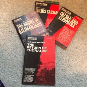 4 Monarch Notes and study guides for classic books